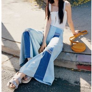 Free People Willa Pieced Wide-Leg Jeans 29